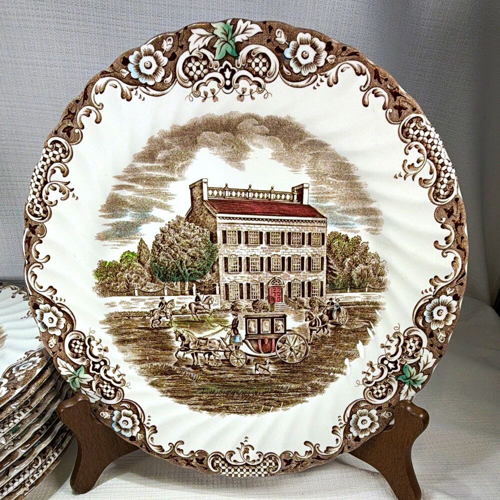 VTG Johnson Brothers Heritage Hall Georgian Town House 9.75" Dinner Plates